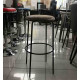 HAMER - Tabouret De Bar En Daim Marron Avec Pieds à Revêtement En Poudre Noire