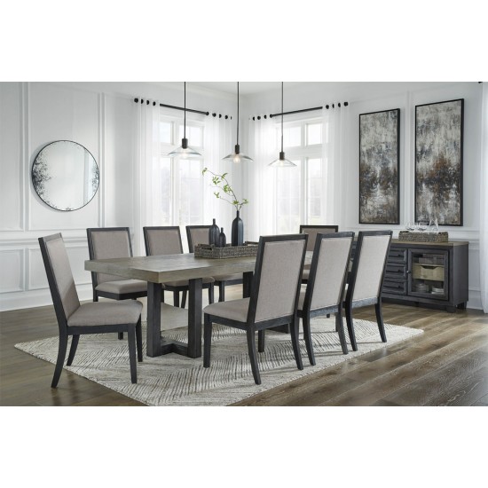 D989 - Foyland Dining Room Set 10 Pieces (1 Rectangular Table - 1 Server - 8 Side Chairs) by Ashley Furniture