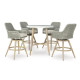 Bar d'extérieur Seton Creek (1 table + 4 tabourets avec coussin) - Fabriqué par Ashley Furnitures - Beige/Gris