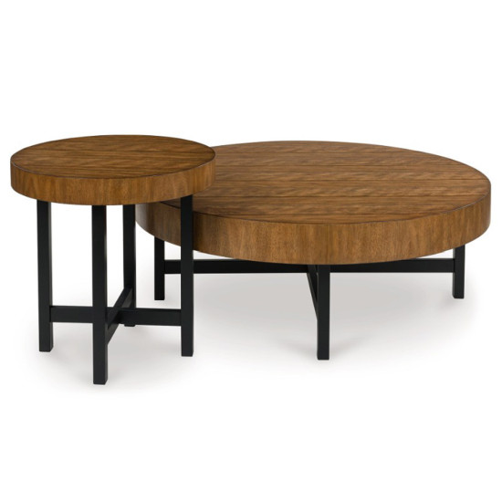 Jeu de 2 Tables d'Appoint Steenlage - Marron/Noir par Ashley Furnitures