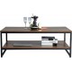 Facto - Table Basse Carrée avec Etagère - Bois foncé