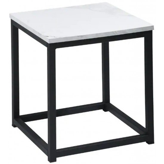 Facto - Table de Bout 13,8 pouces - Marbre Blanc