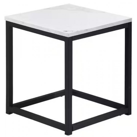 Facto - Table de Bout 13,8 pouces - Marbre Blanc