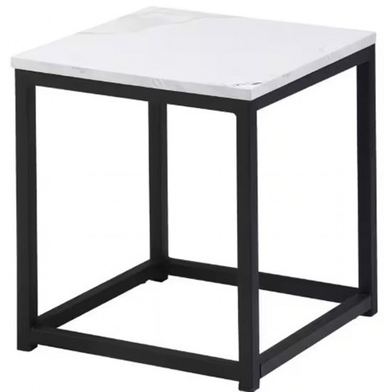 Facto - Table de Bout 13,8 pouces - Marbre Blanc