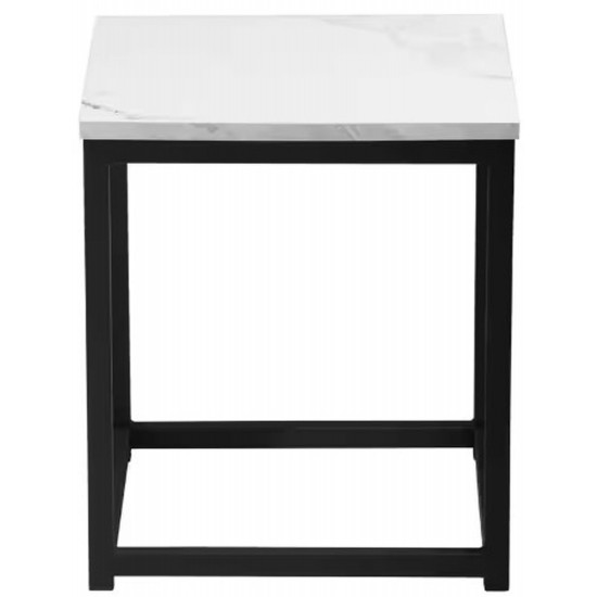 Facto - Table de Bout 13,8 pouces - Marbre Blanc