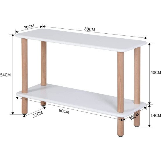 Strato - Table d'Appoint Avec Étagères - Blanc