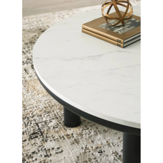 Jeu de 3 Tables d'Appoint Xandrum- Noir et Blanc par Ashley Furnitures