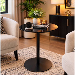 Shobal - Table Basse en Verre - Noir