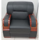 Jeu de Canapé en Cuir 3 Pièces (1 Canapé - 2 Fauteuils)- Noir