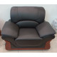 Jeu de Canapé en Cuir 3 Pièces (1 Canapé - 2 Fauteuils)- Noir