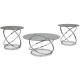 Ensemble de 3 Tables d'Appoint Hollynyx - Finition Chromée par Ashley Furnitures