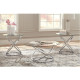 Ensemble de 3 Tables d'Appoint Hollynyx - Finition Chromée par Ashley Furnitures