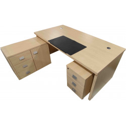 817 - Desk with 6 Drawers and Built-in Sideboard - Veneer