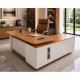 Bureau avec 2 Tiroirs et Buffet Intégré