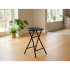 Chaise en Tabouret - Pliante - Tube Noir Avec Bois Noir