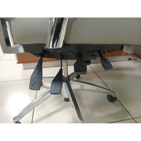 Fauteuil de Bureau à Dossier Haut, Multi-positions, Pivotant et Réglable - Gris