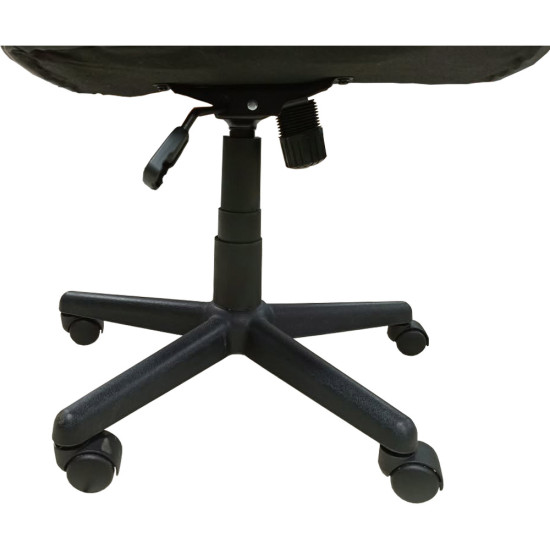 Fauteuil de Bureau à Dossier Haut, Pivotant et Réglable, avec Revêtement en Polyuréthane sur Toute l'Assise – Noir