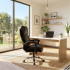 Chaise de Bureau à Dossier Haut, Assise Entièrement Recouverte de Polyuréthane, Pivotante et Réglable
