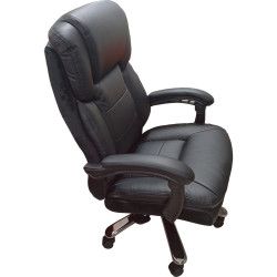 Chaise de Bureau à Dossier Haut, Assise Entièrement Recouverte de Polyuréthane, Pivotante et Réglable