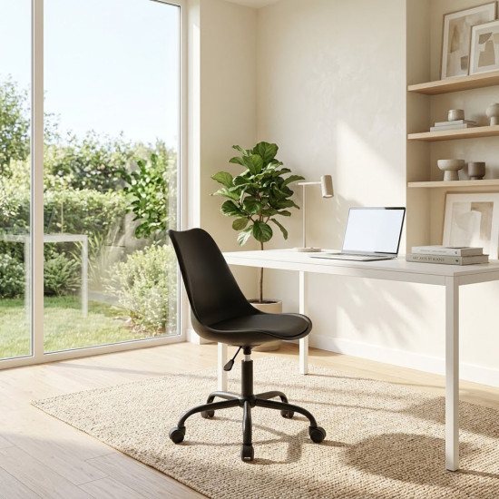 Blokhus - Chaise de Bureau à Dossier Haut - Pivotante et Ajustable - Gris Clair