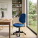 Chaise de Bureau avec Revêtement en Tissu sur l'Assise et le Dossier– Bleu