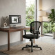 Chaise de Bureau à Dossier Haut avec Accoudoirs, en Tissu Maillé– Noir
