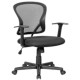 Chaise de Bureau à Dossier Haut avec Accoudoirs, en Tissu Maillé– Noir