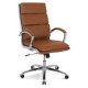 Chaise de Bureau Pivotante et Réglable avec Accoudoirs Chromés– Marron