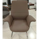 Fauteuil de Direction pour Visiteurs en Polyuréthane avec Structure Chromée– Marron