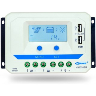 Régulateur Solaire PWM 30A 12V/24V Avec écran LCD Et USB - Intelligent, Programmable, Protection Complète