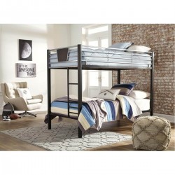 B106-59 Dinsmore - Twin/ Twin Bunk Bed With Ladder Black Gray by Ashley Furnitures