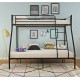 BB024F - Bunk Bed Twin/Full made with 50mm Tube Black Color
