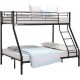 BB024F - Bunk Bed Twin/Full made with 50mm Tube Black Color