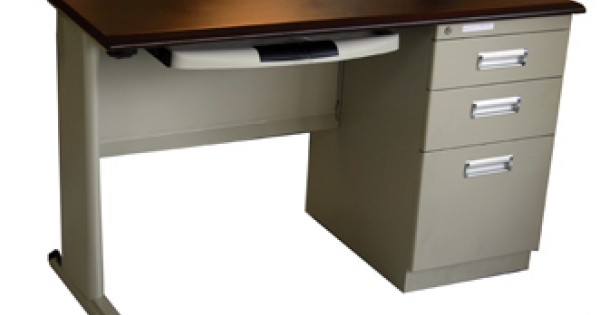 DL073A - BUREAU METALLIQUE 24X48 3 TIROIRS (600X1220X750)