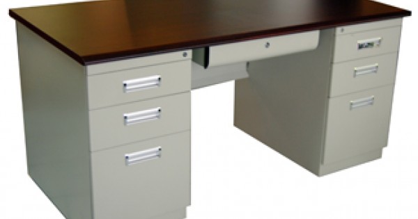 DL075 - BUREAU METALLIQUE 30X60 DE 6 TIROIRS (760X1525X750)